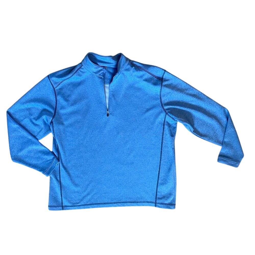 Pebble Beach Sweater Mens XL Blue 1/4 Zip Activewear Athleisure Golf Pullover